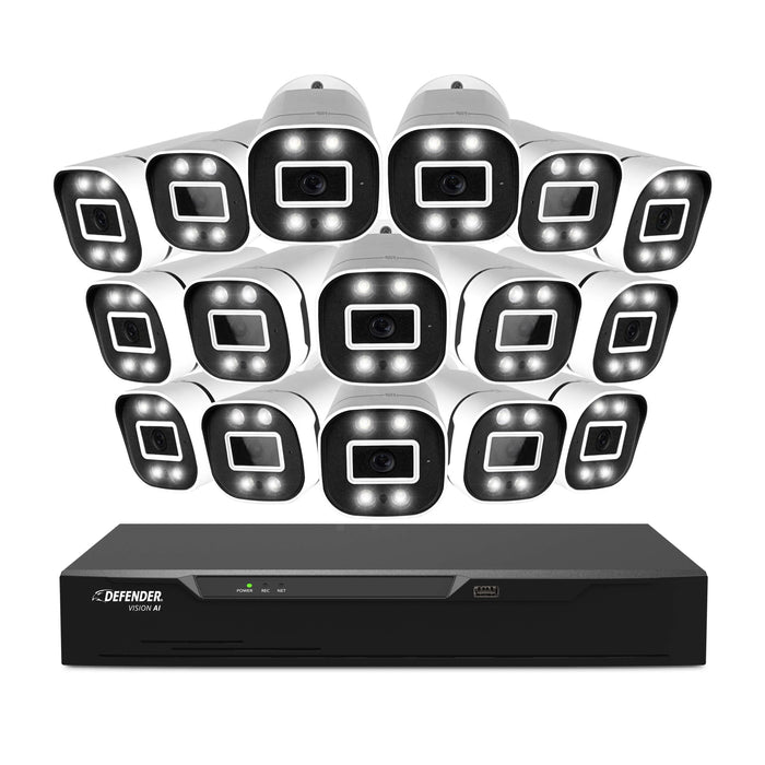 Defender DVAI8MP16B169XOP 4K Vision AI Smart Artificial Intelligence DVR Security System With 16 Cameras (Certified Open Box)