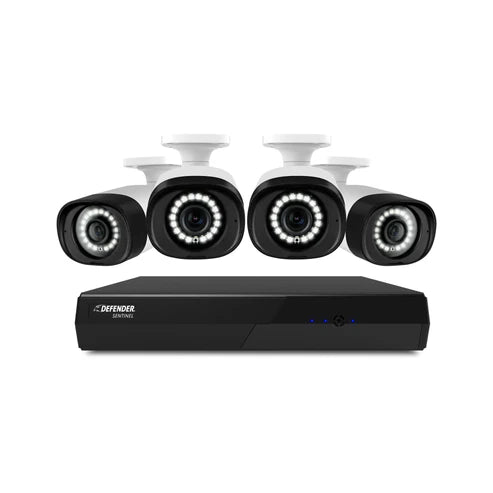 Defender NS8MP1T8B49XOP Sentinel 4K Ultra HD Wired 8 Channel POE NVR Security System with 4 Cameras (Certified Open Box)