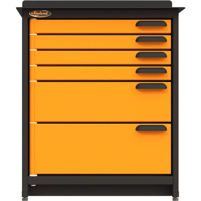 Swivel Modular Stationary 6 drawer inline base storage unit