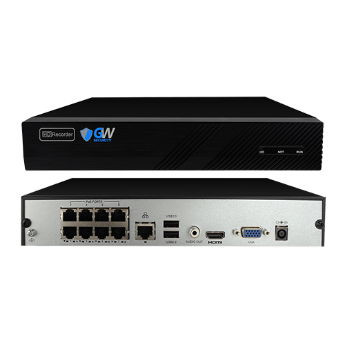 GW Security 8 Channel NVR Security Camera System with 8 * 8MP IP Dome 2.8-8mm Motorized Lens Camera, Human Detection, 3X Motorized Zoom, Built-In Microphone, Vandal-Proof, PoE