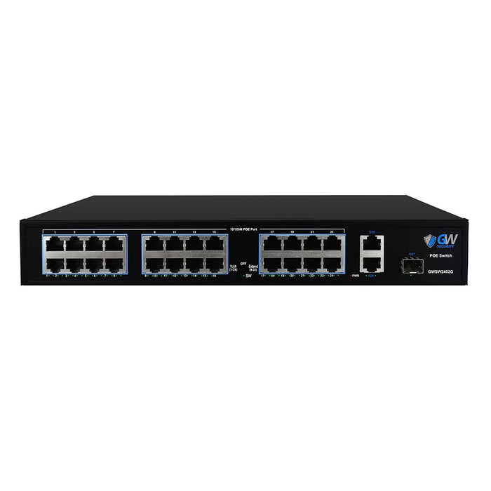 GW Security 32 Channel NVR Security Camera System with 24 * 5MP IP Bullet 2.8mm Fixed Lens Camera, Human Detection, Built-In Microphone, PoE
