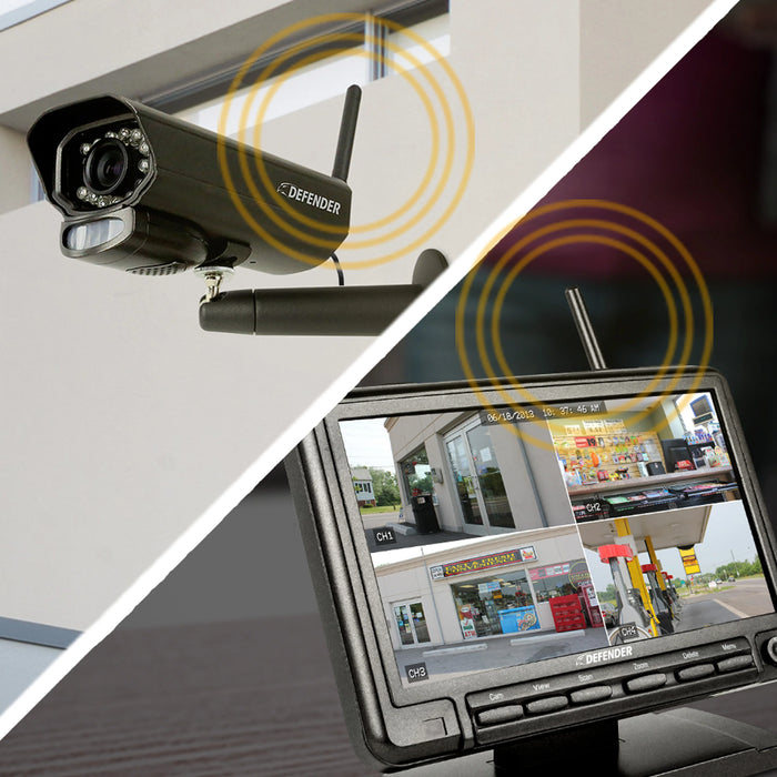 Defender PhoenixM2 Non-WiFi. Plug-In Power Security System with 3 Metal Cameras
